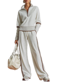 Priscilla - Conjunto deportivo elegante con sudadera de media cremallera